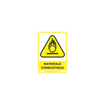 Materiale combustibile - Indicator de avertizare S2033, 140x200mm, Autocolant PVC Materiale combustibile - Indicator de avertizare S2033, 140x200mm, Autocolant PVC