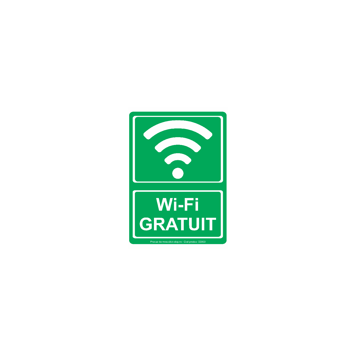 Wi-fi gratuit - Indicator de informare S3003, 140x200mm, Autocolant PVC