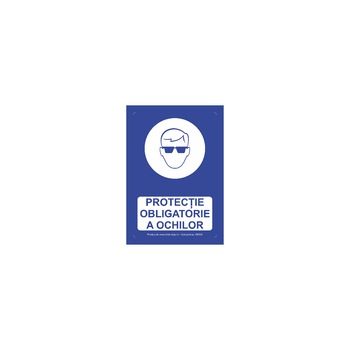 Protectia obligatorie a ochilor - Indicator de obligativitate S5002, 140x200mm, Autocolant PVC Protectia obligatorie a ochilor - Indicator de obligativitate S5002, 140x200mm, Autocolant PVC
