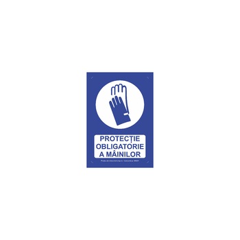 Protectia obligatorie a mainilor - Indicator de obligativitate S5001, 140x200mm, Autocolant PVC Protectia obligatorie a mainilor - Indicator de obligativitate S5001, 140x200mm, Autocolant PVC