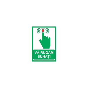 Va rugam sunati - Indicator rezidential S9006, 140x200mm, Autocolant PVC Va rugam sunati - Indicator rezidential S9006, 140x200mm, Autocolant PVC