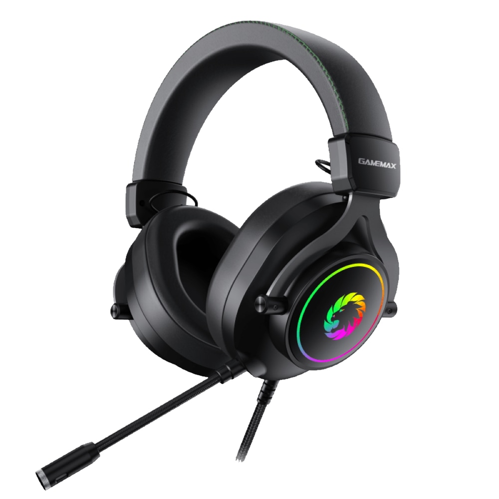 Casti Gaming Gamemax HG3600, negru, RGB, surround 7.1