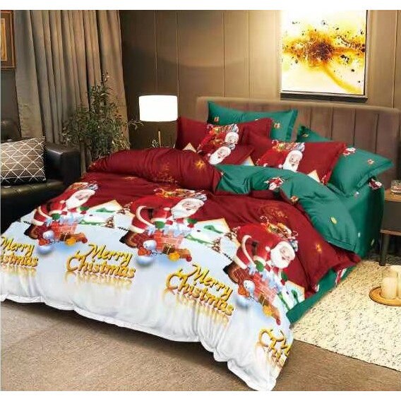 Set Lenjerie de pat dublu 4 piese, Craciun, Pucioasa, 230 x 250 cm, Elvo EXMS3