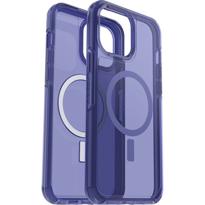 Carcasa antimicrobiana Otterbox Symmetry Plus compatibila cu iPhone 13 Pro Max / iPhone 12 Pro Max, MagSafe, Blue