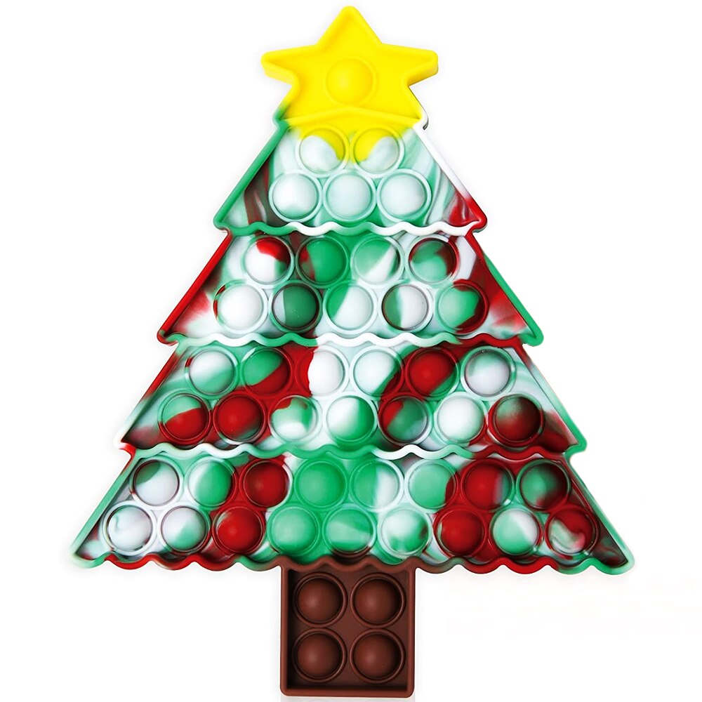 Jucarie Pop It Zenuk® - Brad De Craciun, Sensory Fidget Toy, Antistres, Multicolor