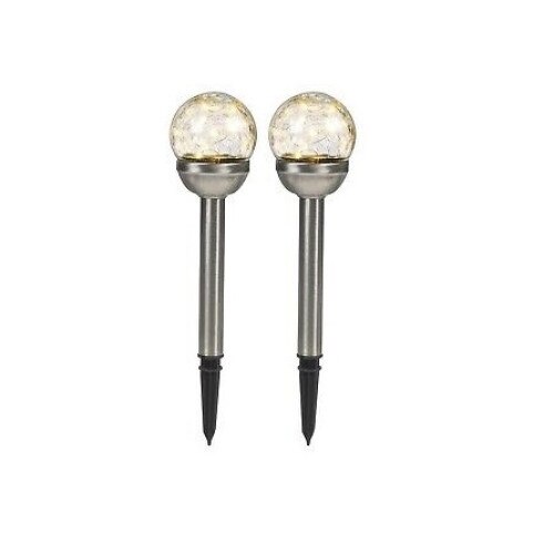 Set 2 lampi solare I-Glow, inaltime 38 cm, Ø 8 cm, cu schimbare de culoare