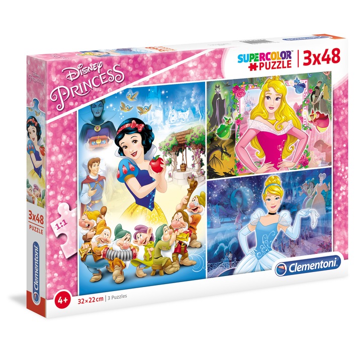 Clementoni puzzle - Disney Princess, 3x48 darab