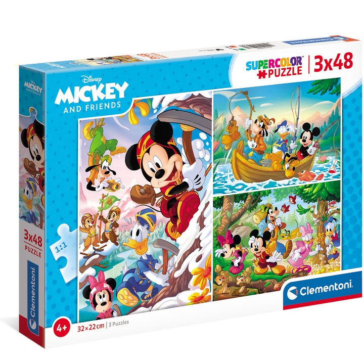 Clementoni Puzzle, Mickey és barátai, 3x48 db