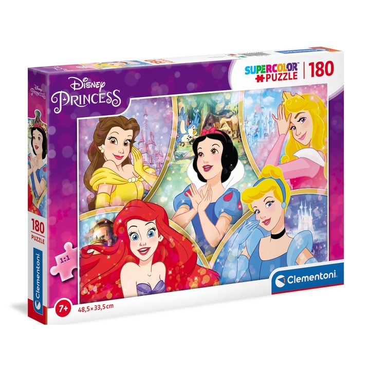 Пъзел Clementoni - Disney Princess, 5 принцеси, 180 части