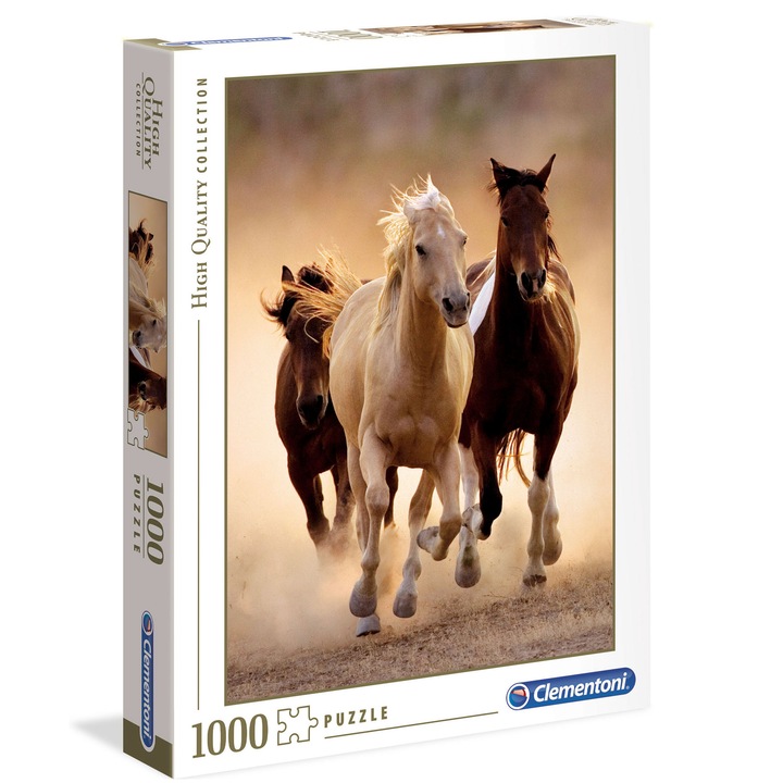 Пъзел Clementoni - Running horses, 1000 части