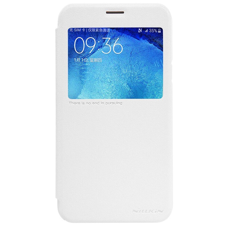 Flip Cover, Nillkin, Sparkle leather pentru Samsung Galaxy J5, alb