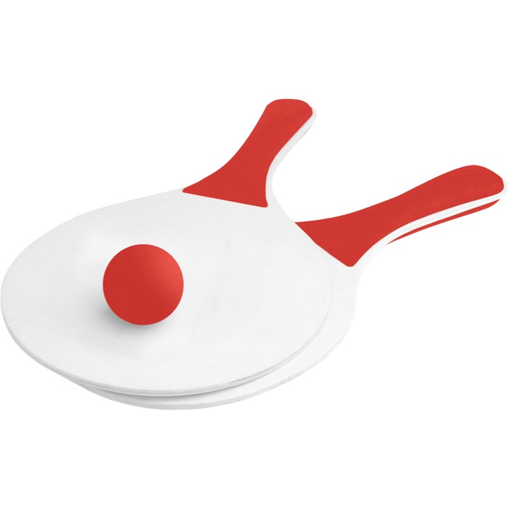 Гребла за пинг-понг с топка, дръжка и цветна топка, червени, dalimag