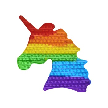 Jucarie senzoriala Pop It, Unicorn curcubeu, 50x30 cm Jucarie senzoriala Pop It, Unicorn curcubeu, 50x30 cm