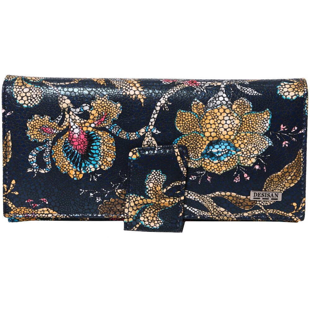 Portofel mare pentru dama, pliabil, din piele naturala, 906-415FW Multicolor