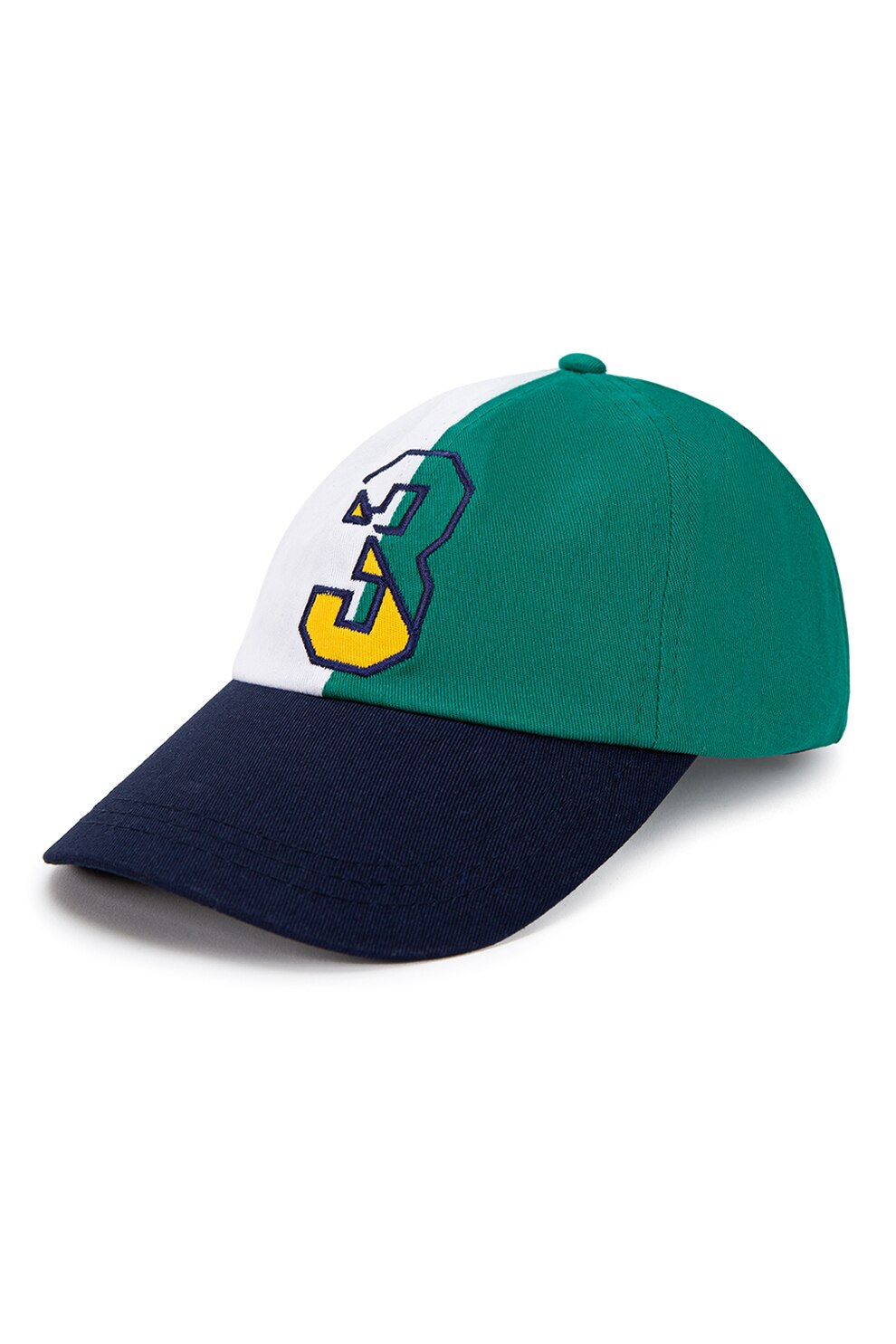 U.S. Polo Assn., Sapca baseball cu model colorblock, Verde marin/alb/bleumarin inchis