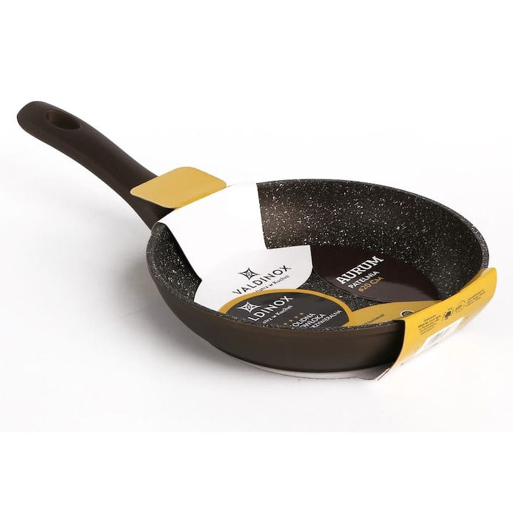 Tigaie antiaderenta VALDINOX AURUM, Aluminiu, 20 cm, Maro inchis