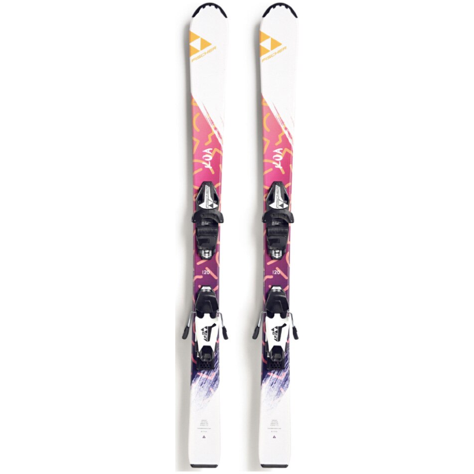 Schiuri Fischer S KOA SLR2 cu legatura, pentru copii, 140cm, alb/roz