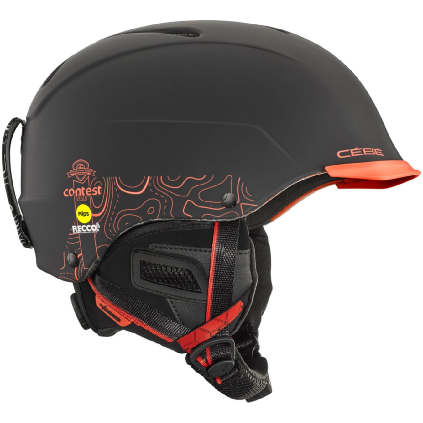 Casca ski Cebe CONTEST VISOR ULTIMATE MIPS, L(59-61cm), negru/portocaliu mat