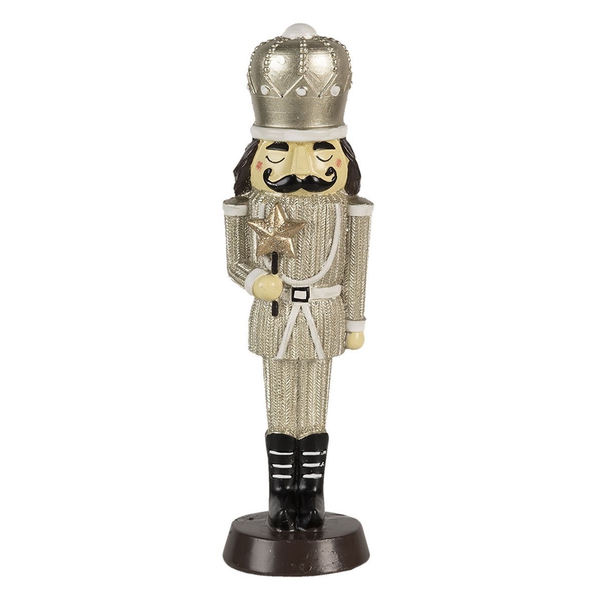 Figurina Spargatorul de Nuci din polirasina argintie Ø 7 cm x 25 h