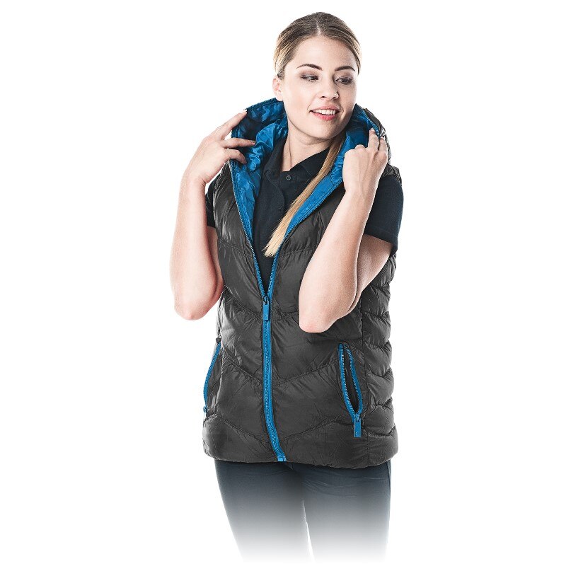 Vesta de protectie izolata, Butterfly, cu gluga pentru femei, negru marimea 2XL