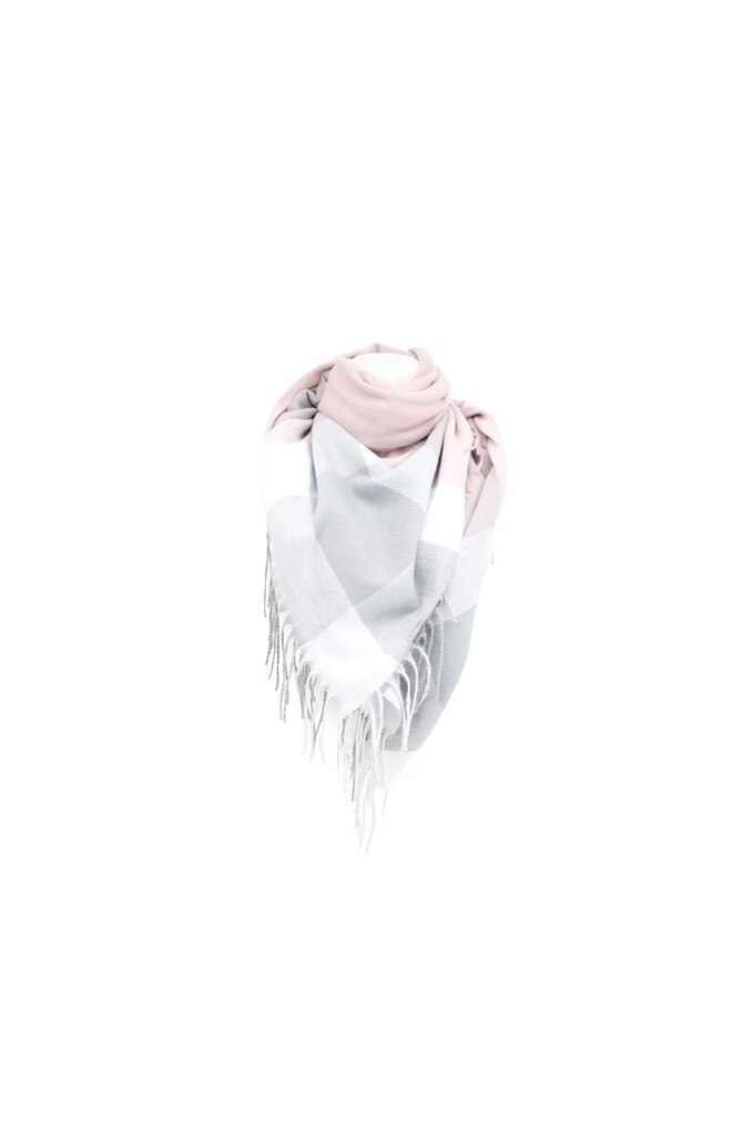 Fular cu model carouri unisex, Antonio, 620189999 Roz prafuit/Alb, 130 x 130 cm