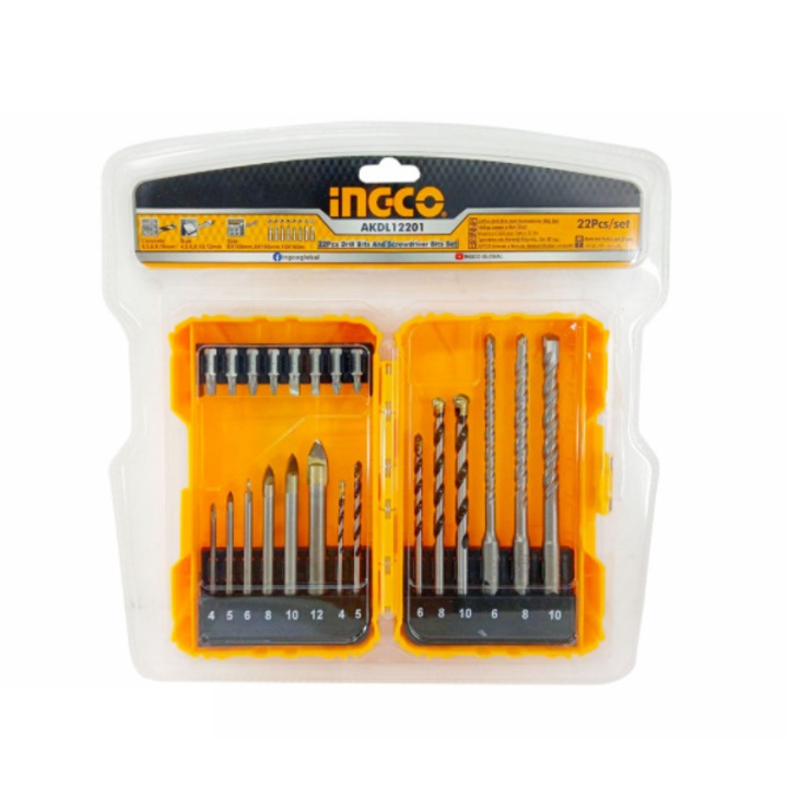 Set de biti si burghie, sticla si beton, 22 buc AKDL12201