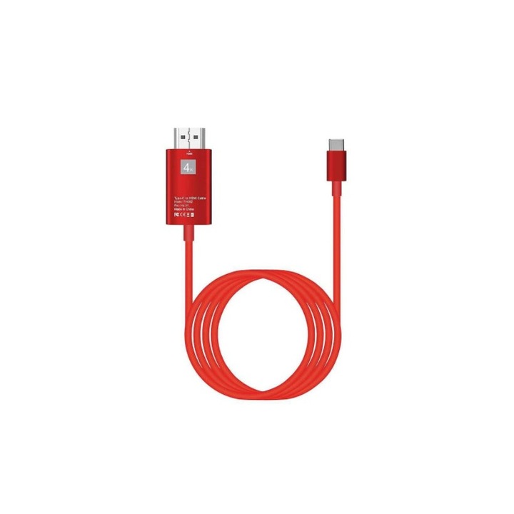 USB 3.1 тип C към 4K HDMI кабел за устройства с жак тип C, червен