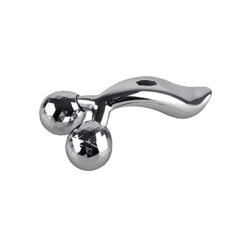 Aparat de masaj facial Tiessa®, rola 3D lifting, argintiu, 15.5 x 8.5 cm