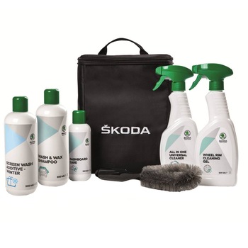 Set Complet Curatare Interior/Exterior Auto Skoda, Multicolor Set Complet Curatare Interior/Exterior Auto Skoda, Multicolor