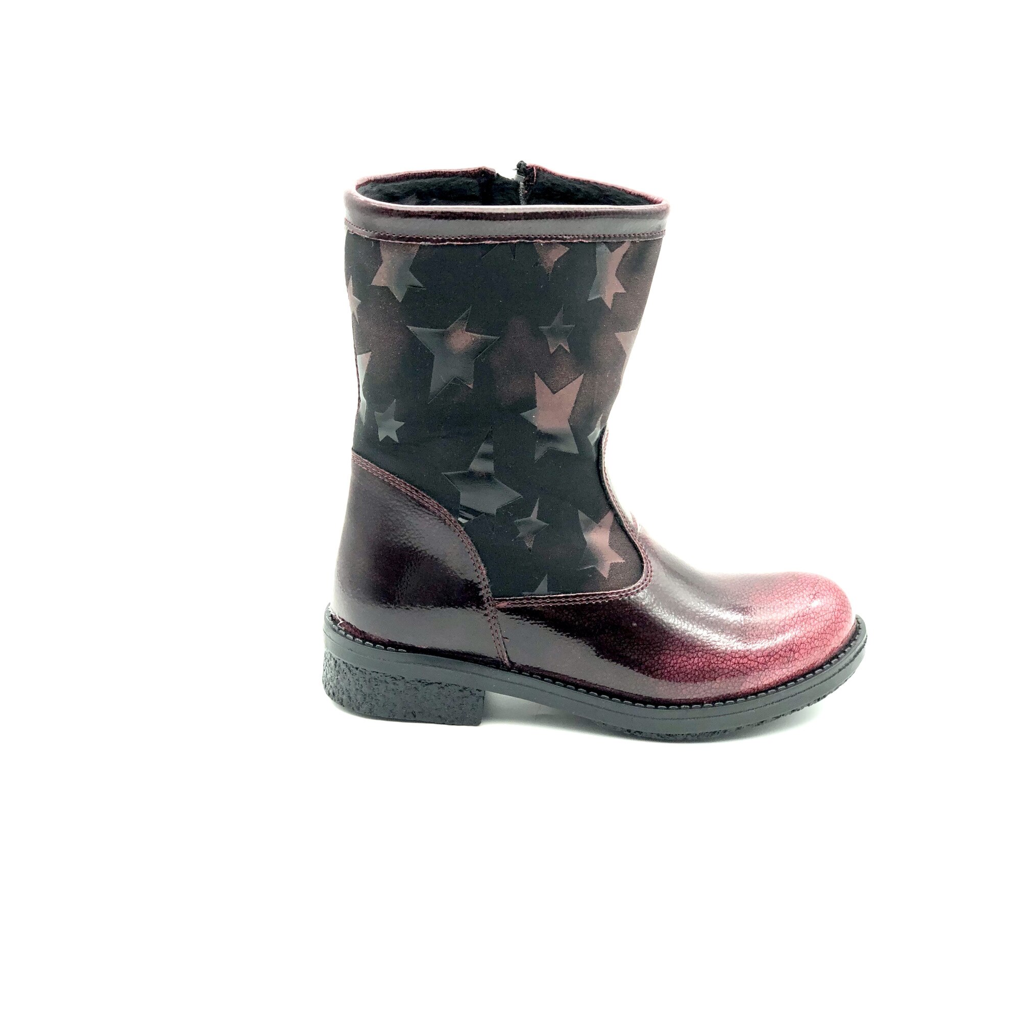 Cizme copii Sibel Bebe EVO1190, ortopedice, piele ecologica, Bordo cuNegru