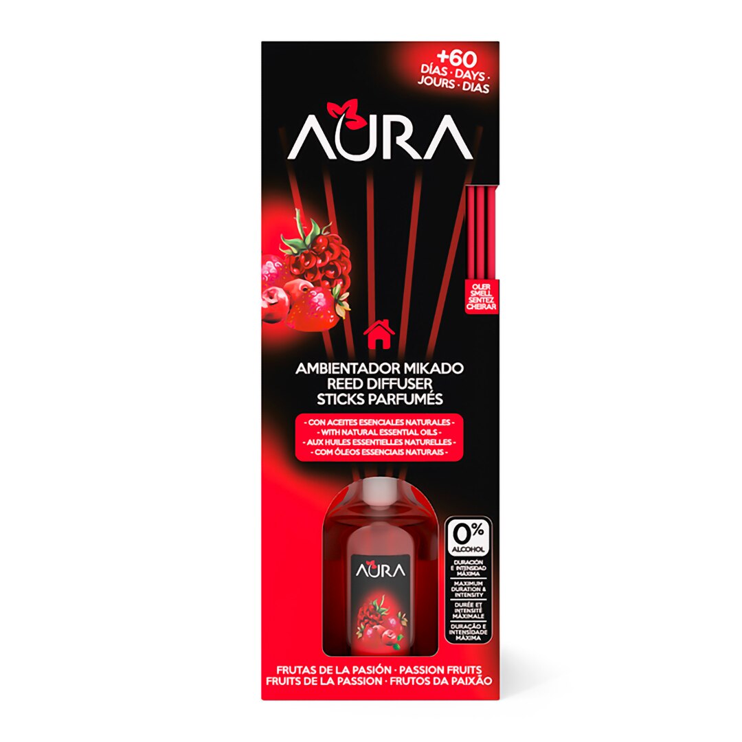 Odorizant camera 0% alcool Aura, Fructe rosii 50 ml, peste 60 zile