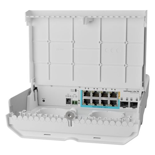 Switch outdoor Cloud Smart 8 Gigabit (7 PoE in), 2 SFP+ 10Gbps - Mikrotik CSS610-1Gi-7R-2S+OUT