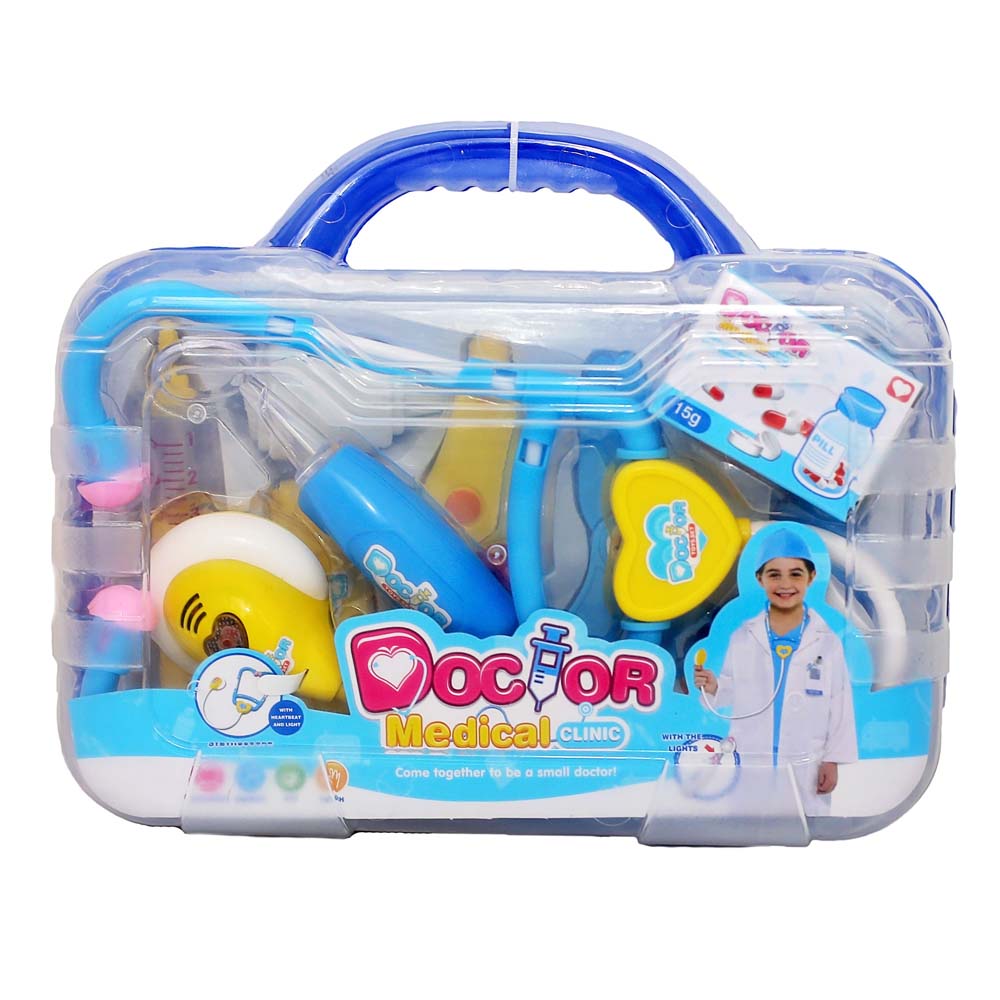 Set trusa de doctor pentru copii cu 9 accesorii, Albastru, DR1504B RCO®