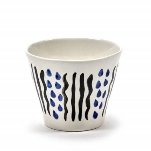 Ceasca - Isabelle's Mixed Black and Blue, Portelan, 230 ml, Alb / Albastru