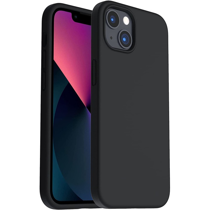 MATA ultravékony szilikon tok, belül mikroszálas iPhone 13 Mini / Black készülékhez
