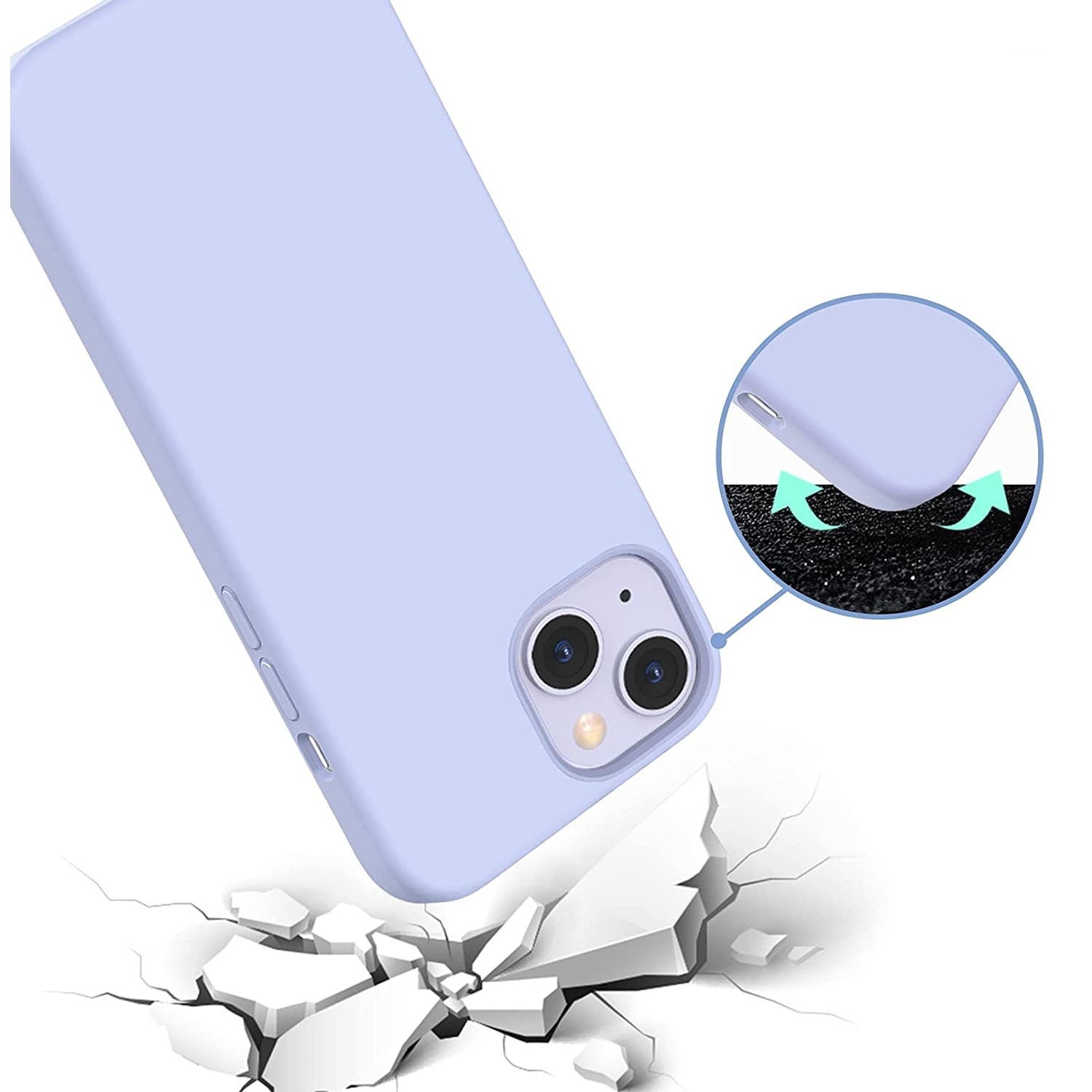 Husa din silicon ultra-slim MATA cu microfibra pe interior pentru iPhone 13 Mini / Mov, Lila