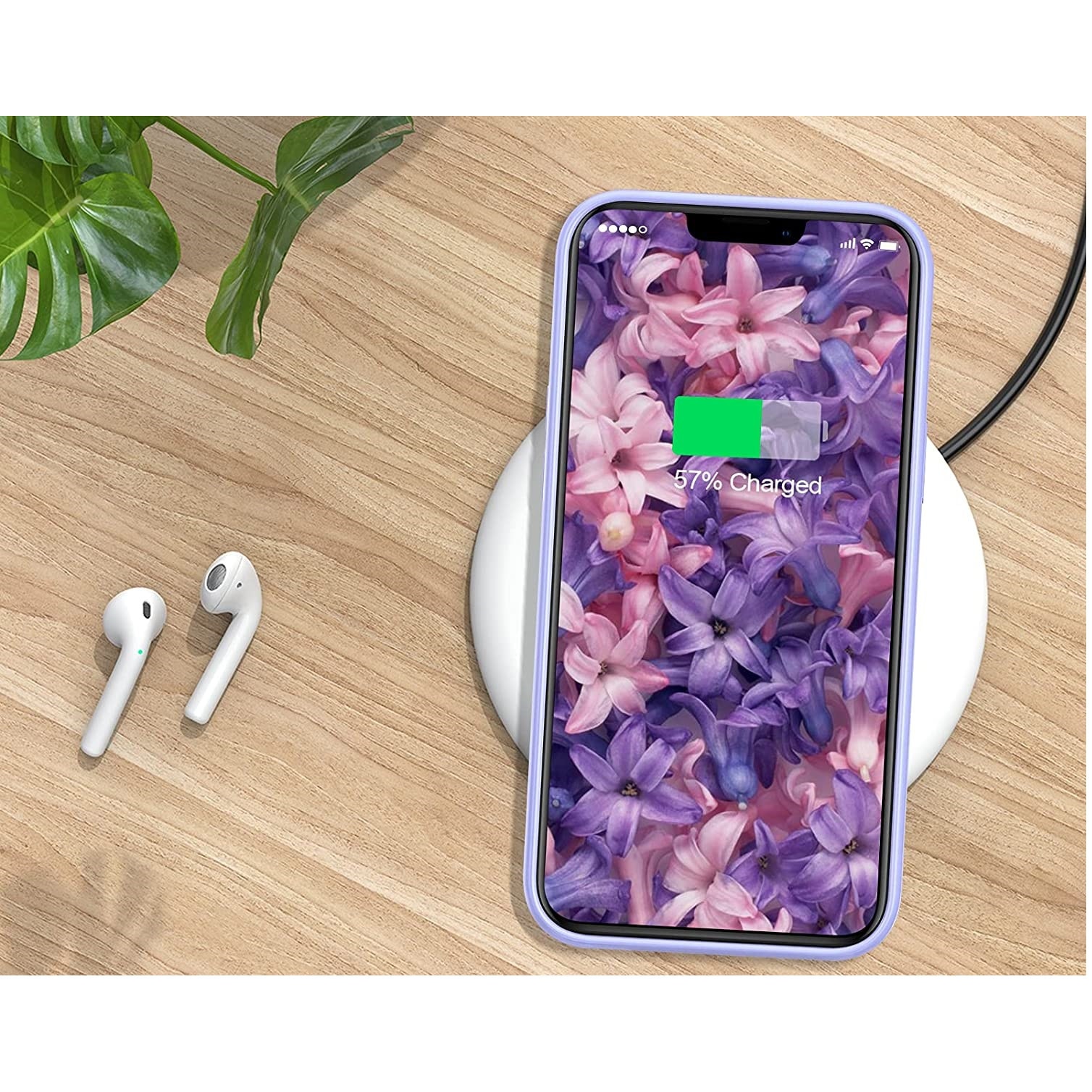 Husa din silicon ultra-slim MATA cu microfibra pe interior pentru iPhone 13 Mini / Mov, Lila