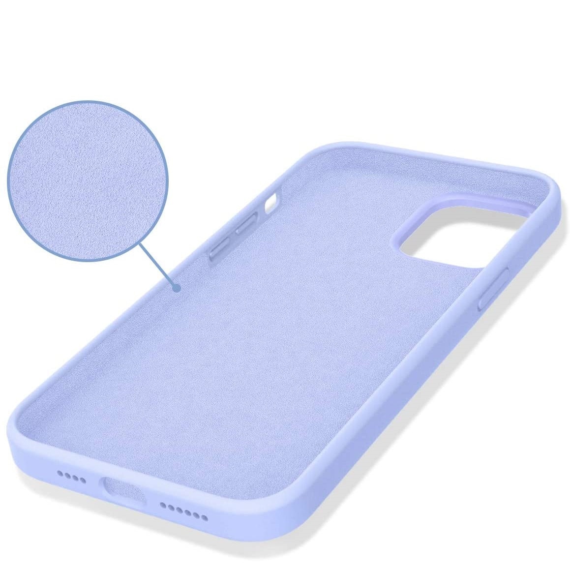 Husa din silicon ultra-slim MATA cu microfibra pe interior pentru iPhone 13 Mini / Mov, Lila