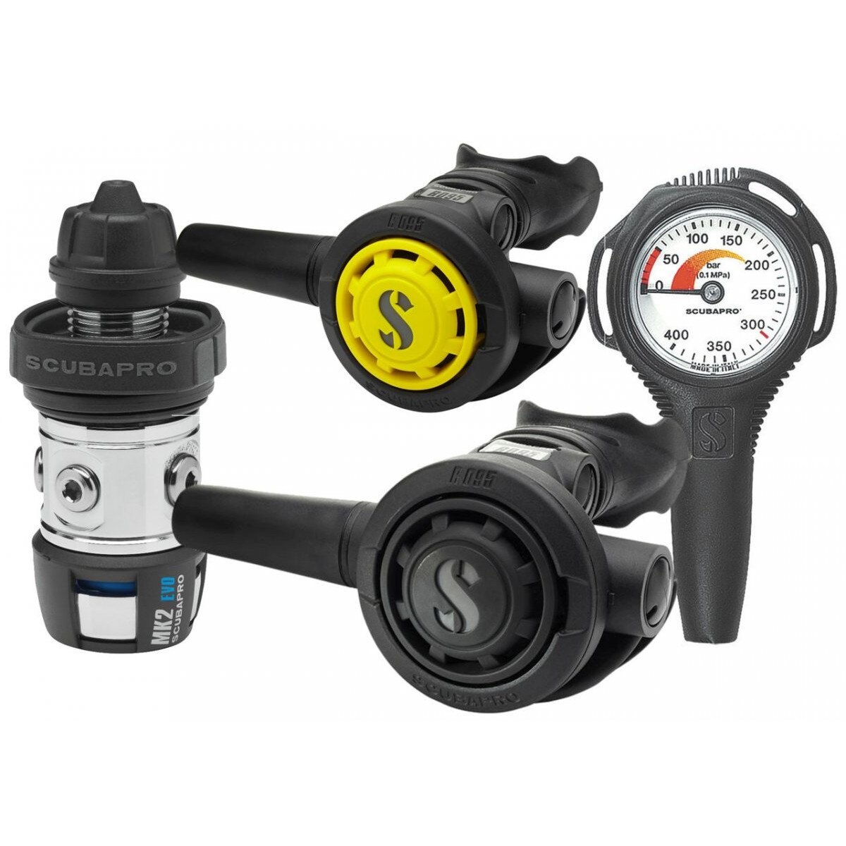 Set complet detentor Scubapro compus din MK2 EVO/R095, octopus R095 si manometru