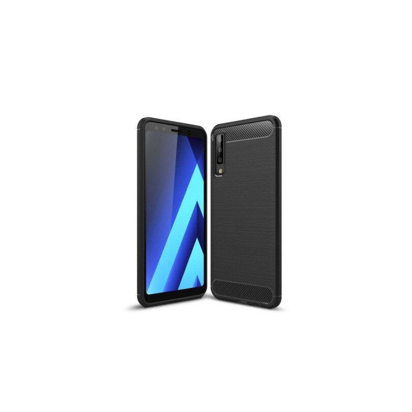 Husa pentru Samsung Galaxy A7 (2018) cu insertii de carbon, Negru