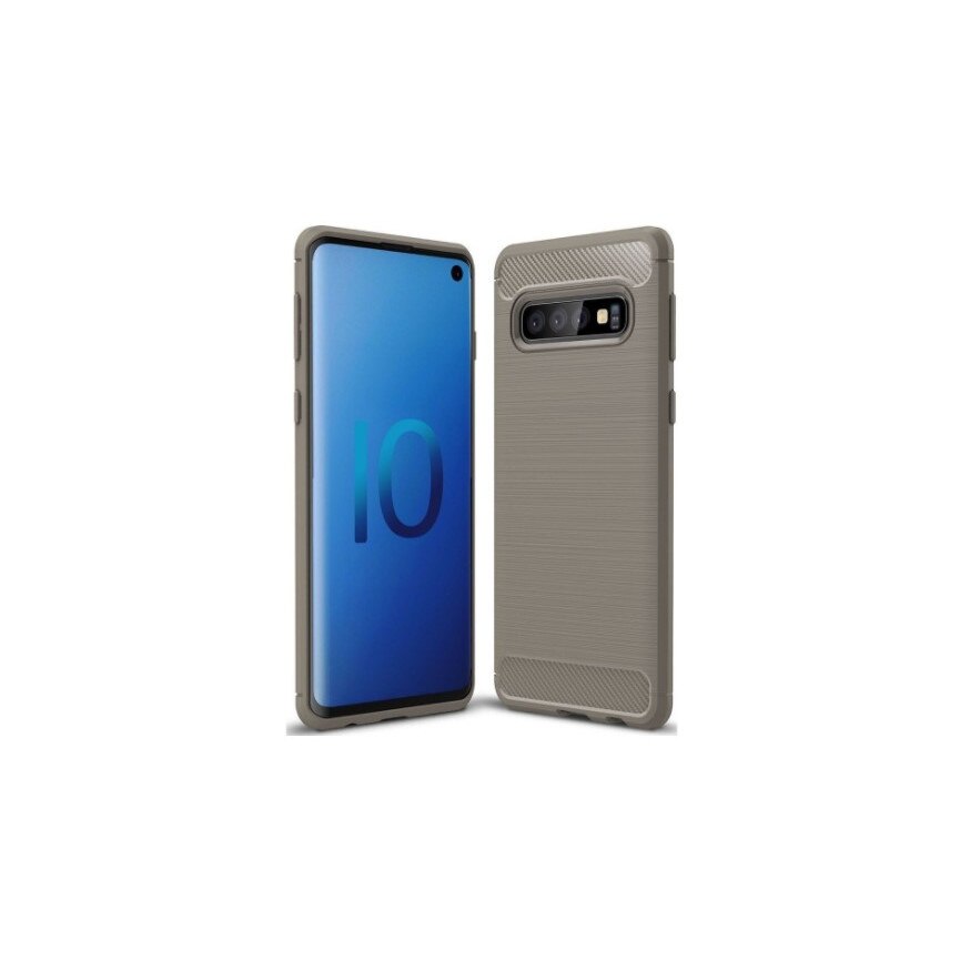 Husa spate carbon, soft, pentru Samsung Galaxy S10, Gri