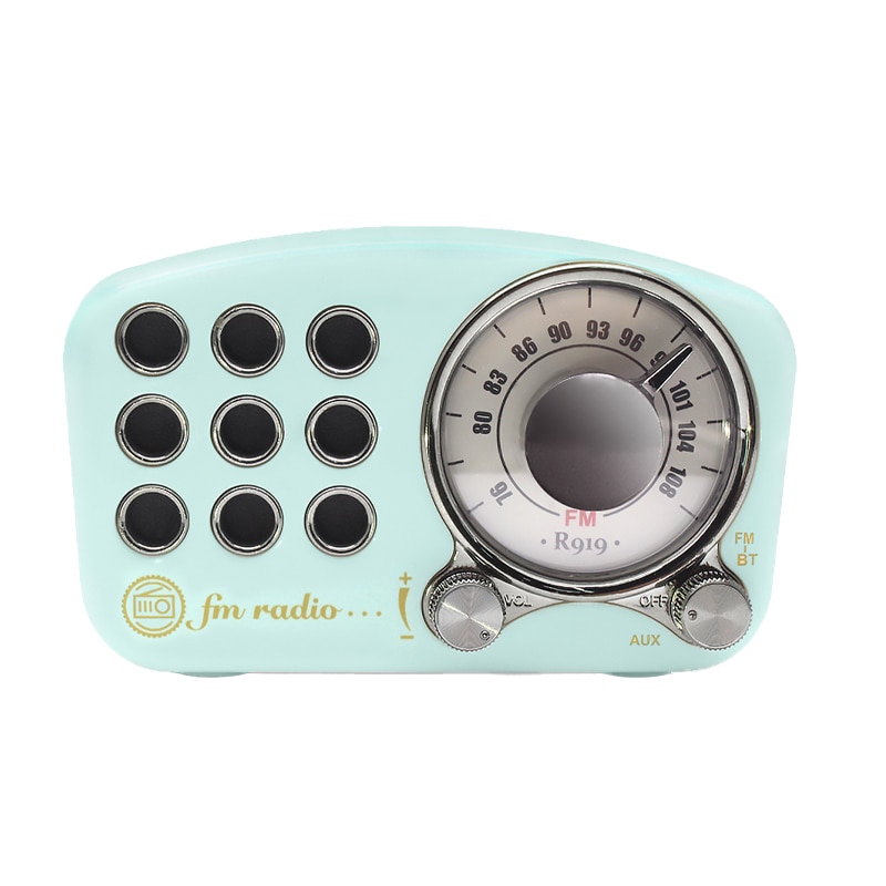 Boxa portabila bluetooth retro, conectare bluetooth 4.2, cu radio FM, SD, MP3, bas puternic, 6w, verde, MD-059P