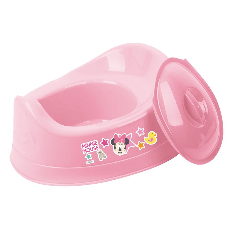 Olita cu capac din plastic, Minnie Mouse, roz