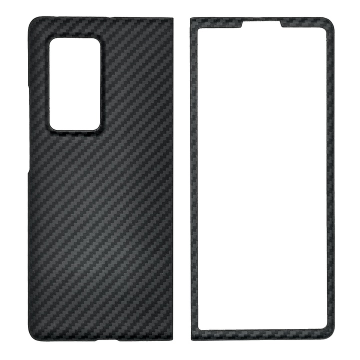 Husa fibra carbon SILKASE pentru Huawei Mate X2, aramid kevlar, negru