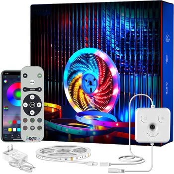 Kit Banda LED Huerler™ Smart RGB 6 metri, Wi-FI, control aplicatie, telecomanda, Bluetooth, lumina Multicolora, Music Sync, control vocal, Led Strip Kit Banda LED Huerler™ Smart RGB 6 metri, Wi-FI, control aplicatie, telecomanda, Bluetooth, lumina Multicolora, Music Sync, control vocal, Led Strip