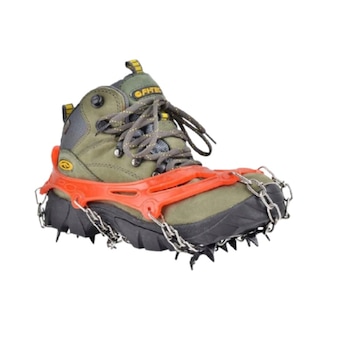 Bocanci antiderapanti cu crampoane si lanturi din otel inoxidabil, Kaki, Marime 38-45 Bocanci antiderapanti cu crampoane si lanturi din otel inoxidabil, Kaki, Marime 38-45