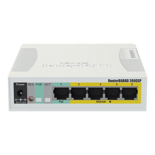 Switch Cloud Smart 5 Gigabit 4 PoE, 1 SFP - Mikrotik CSS106-1G-4P-1S