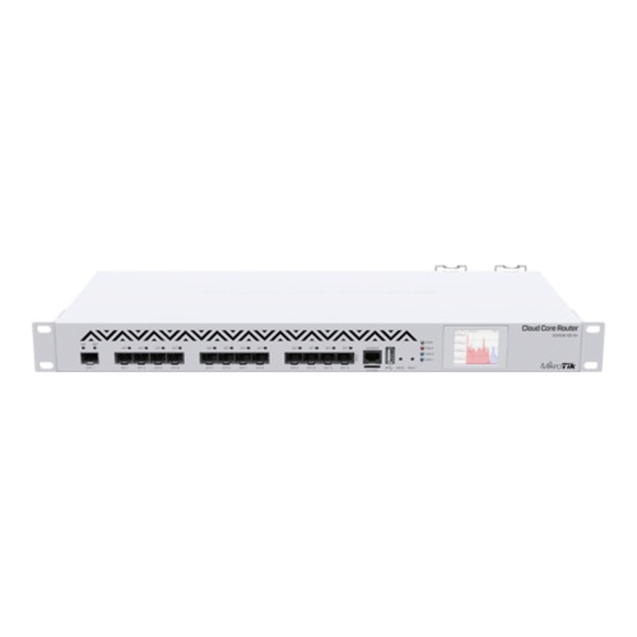 Cloud Core ipari minőségű router, 12 x SFP, 1 x SFP+, RouterOS L6, 1U - Mikrotik CCR1016-12S-1S+