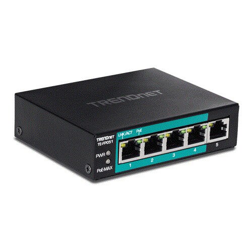 Switch 4 porturi Fast Ethernet Long Range 250m PoE+ 60W, 1 port Fast Ethernet - TRENDnet TE-FP051