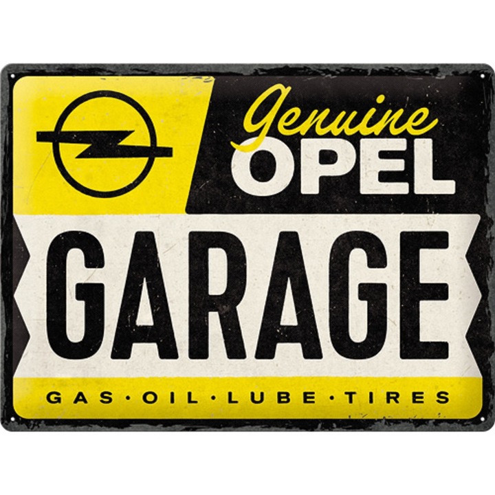 Placa metalica Opel - Garage 30x40cm